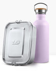 Back to School Bundle with a metal lunch box and lavender non insulated bottle
