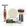Bamboo shaving kit includes wooden razor, soap, brush and blades arranged for product shot.