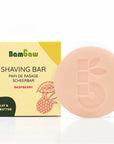 Shaving bar packaging featuring Apricot Oil and Vitamin E with Bambaw logo beside the bar