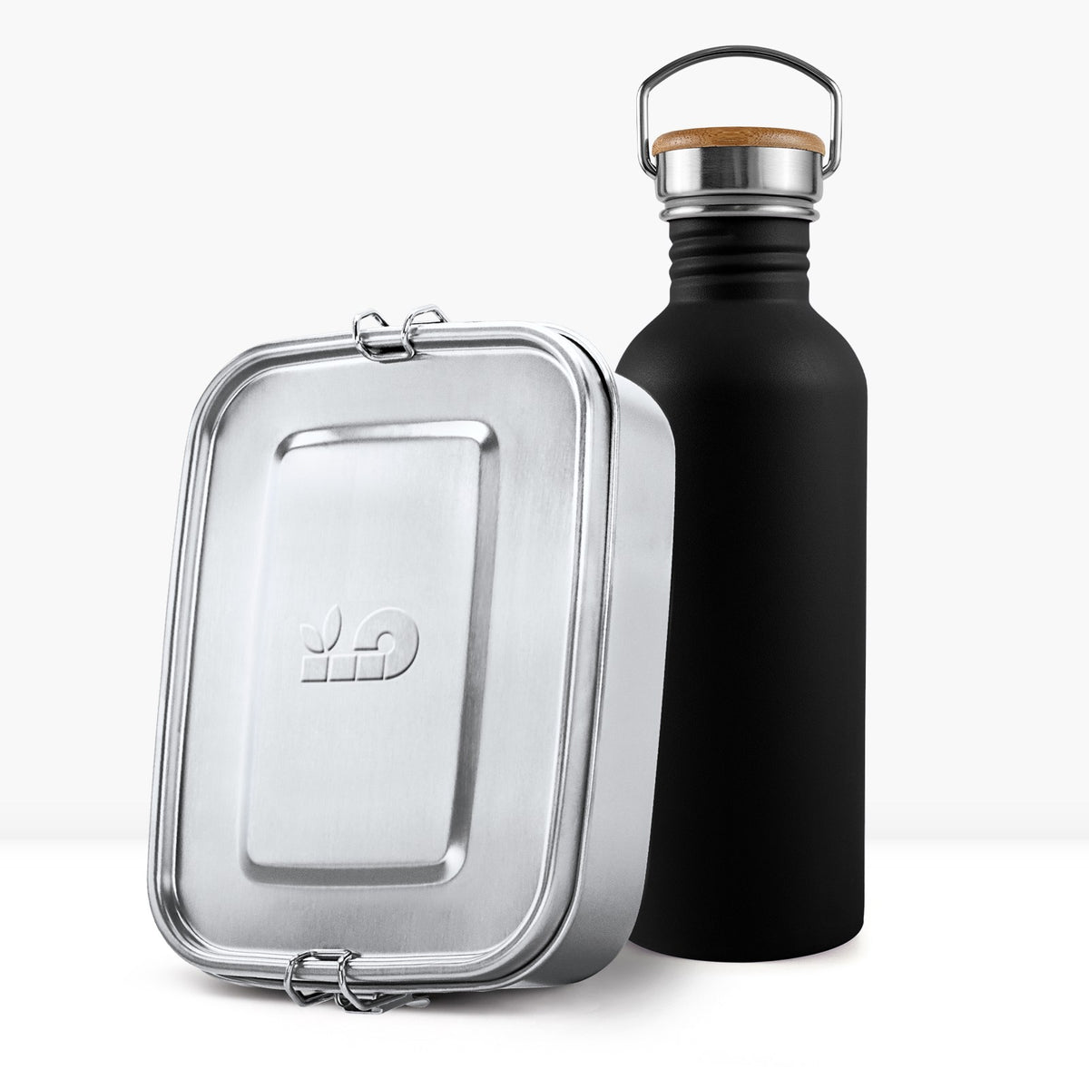 Back to School Bundle with a metal lunch box and black non insulated bottle