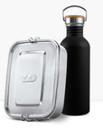 Back to School Bundle with a metal lunch box and black non insulated bottle