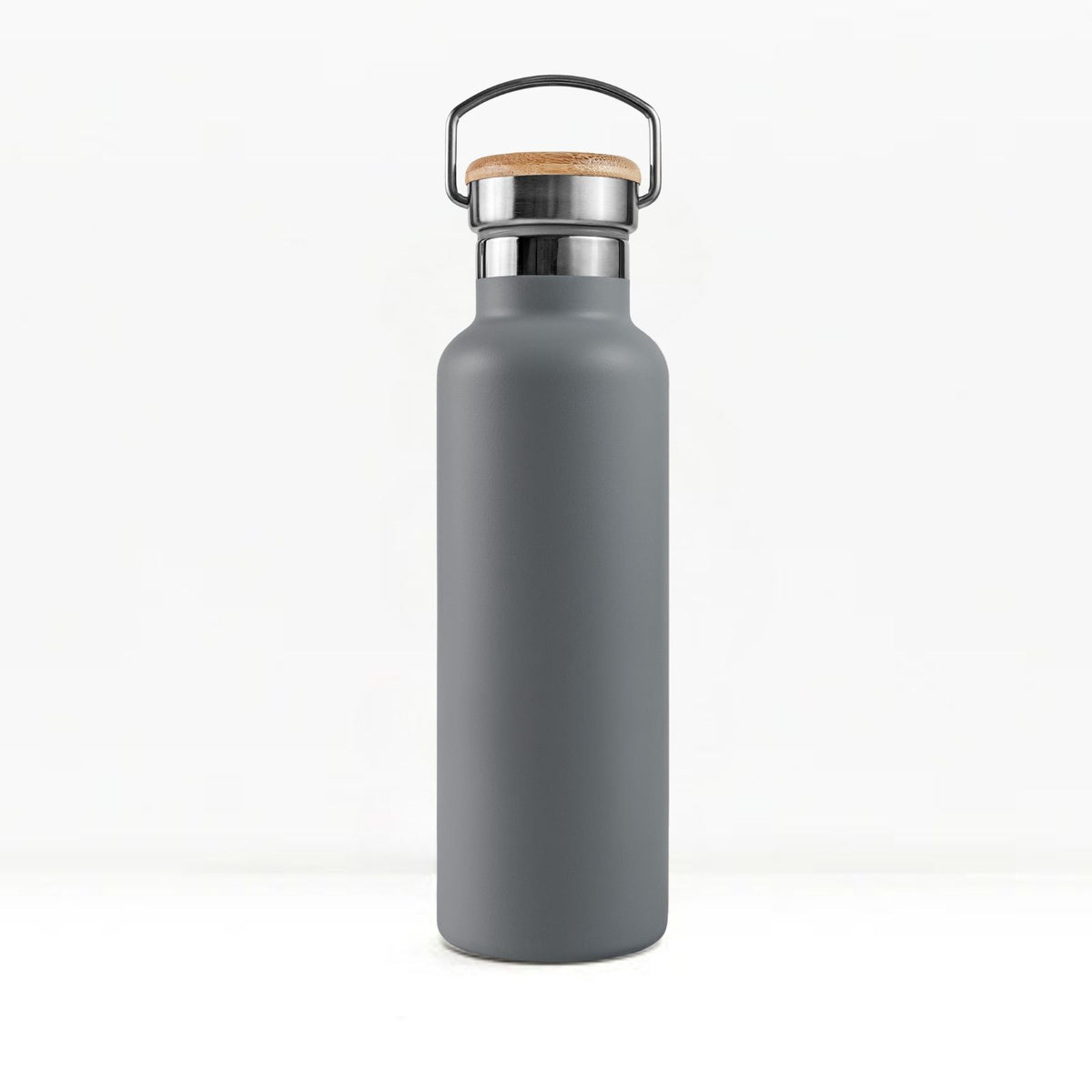 bambaw stainless steel water bottle insulated in grey colour 1l on white background