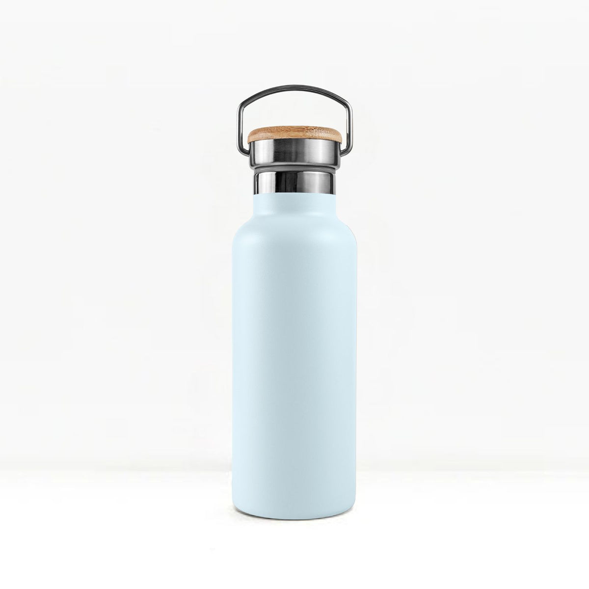 bambaw stainless steel water bottle insulated in ice blue colour 750ml on white background