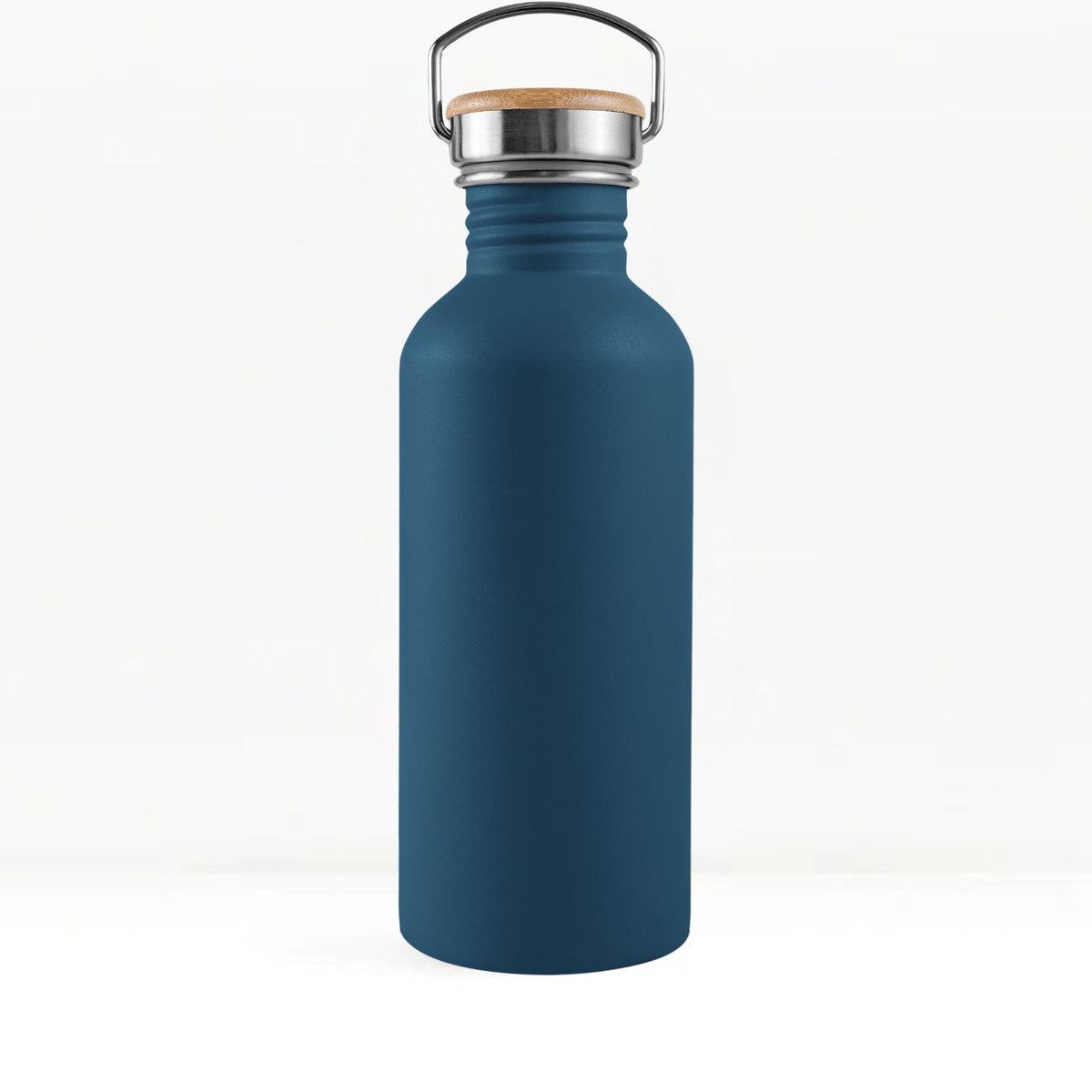 bambaw stainless steel water bottle non insulated in navy blue colour 1l on white background