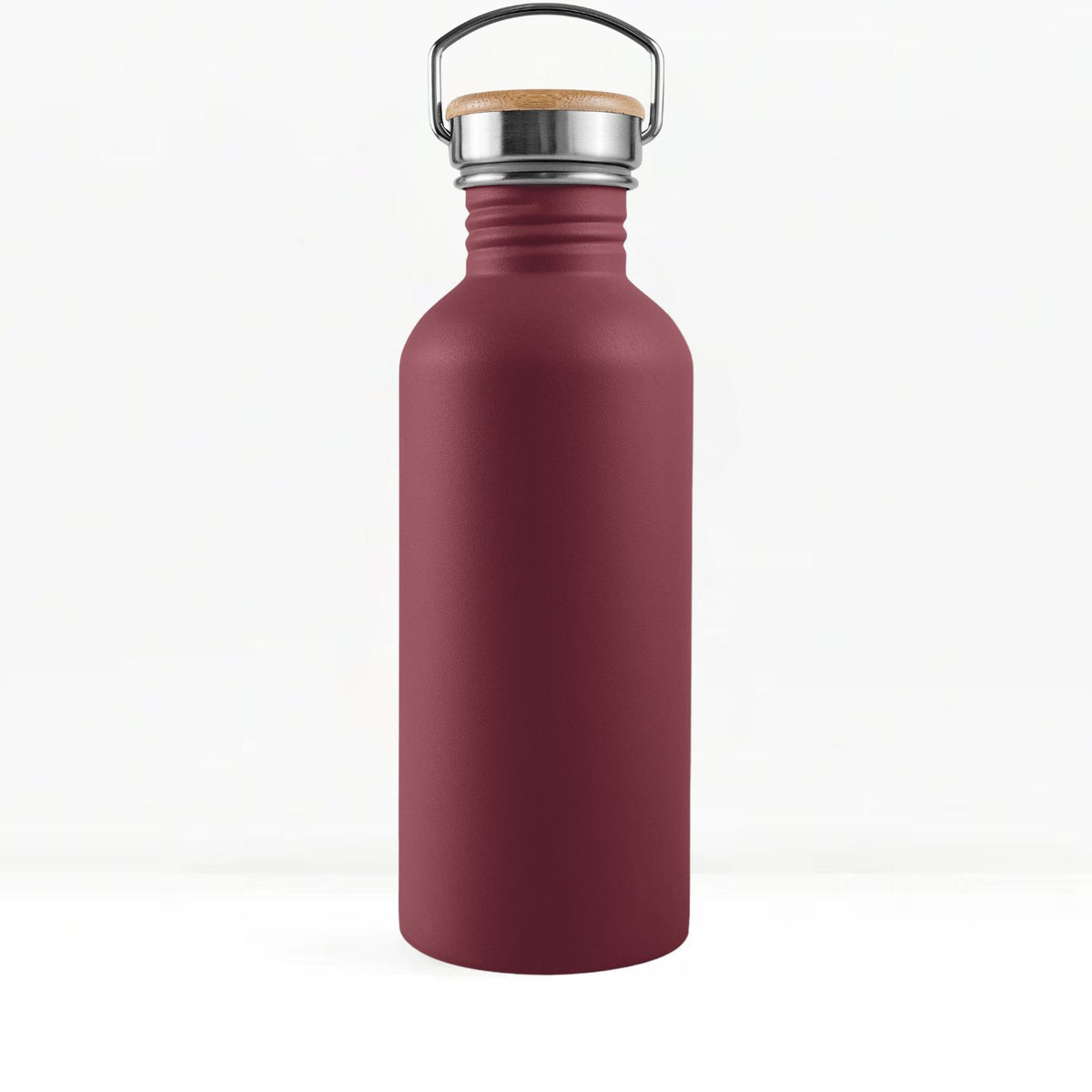 bambaw stainless steel water bottle non insulated in red colour 1l on white background
