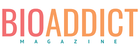 Logo of Bioaddict Magazine with a gradient color scheme.
