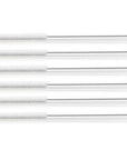 Multiple cotton straw cleaning brushes with twisted metal stems and loop ends arranged in a neat row
