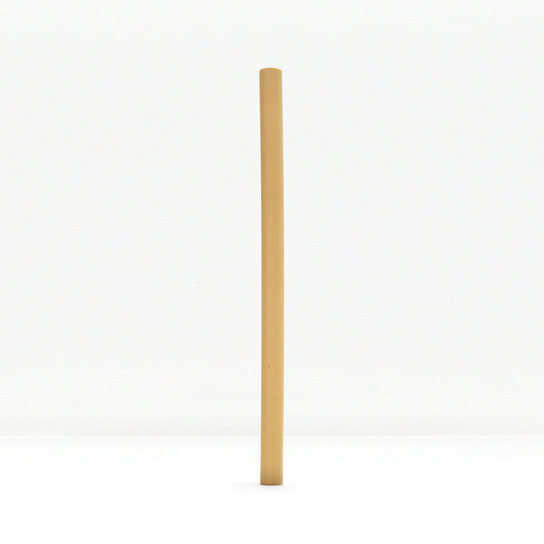 Single bamboo straw centered against a white background
