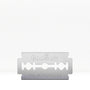 A single safety razor blade with platinum coating, with the brand name 'Bambaw' visible on it.